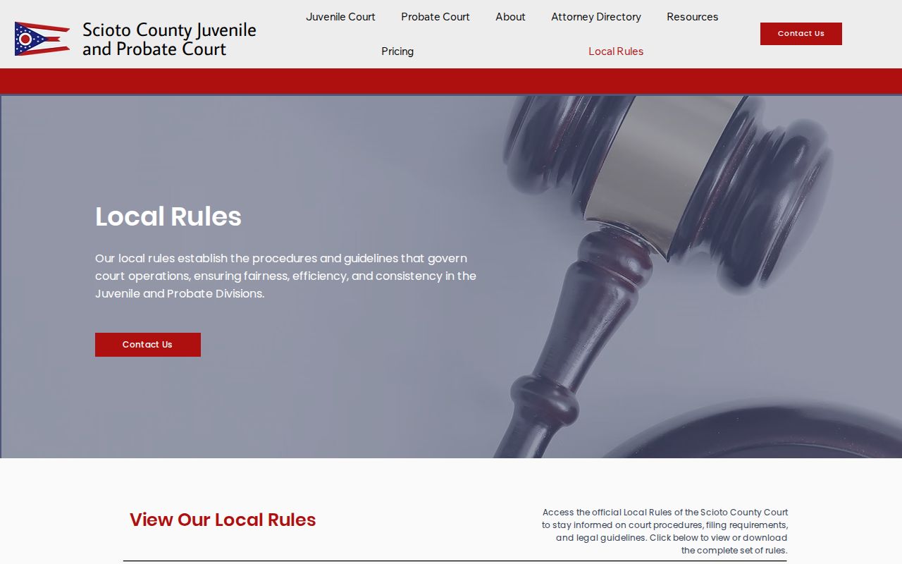 Scioto County court records Probate and Juvenile rules access
